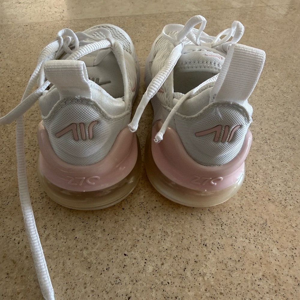 Nike Kids White and Pink Sneakers